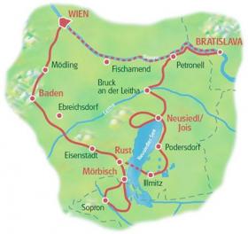 Radtour im Burgenland - Karte